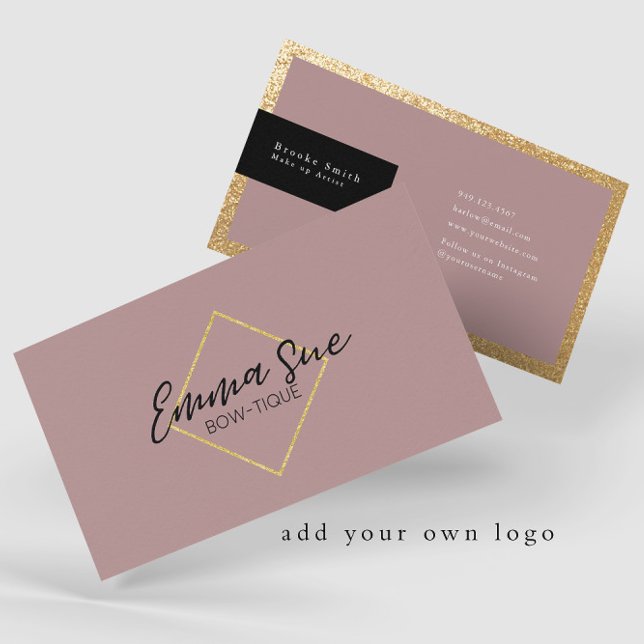 Mauve Gold Eleganter Luxus hinzufügen Ihr Logo Visitenkarte (Von Creator hochgeladen)