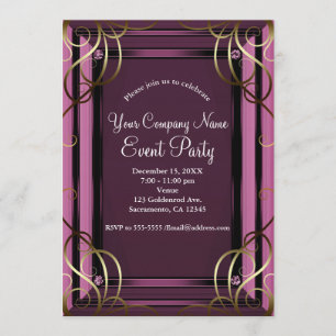 Mauve Gold Elegantes Unternehmen Einladung