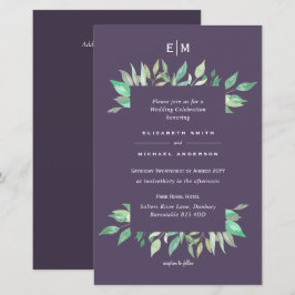 Mauve Greenery Feuilles Le mariage budgétaire invi