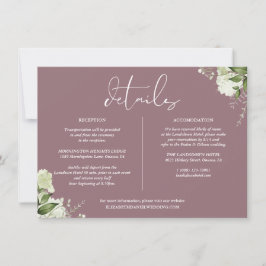 Mauve Greenery Wedding Details Einladung