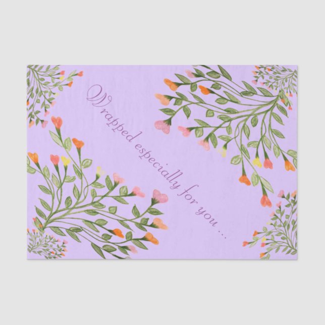 Mauve Heart Blume Seidenpapier (Vorderseite)