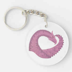 Mauve Herzdrache auf Weiß Schlüsselanhänger