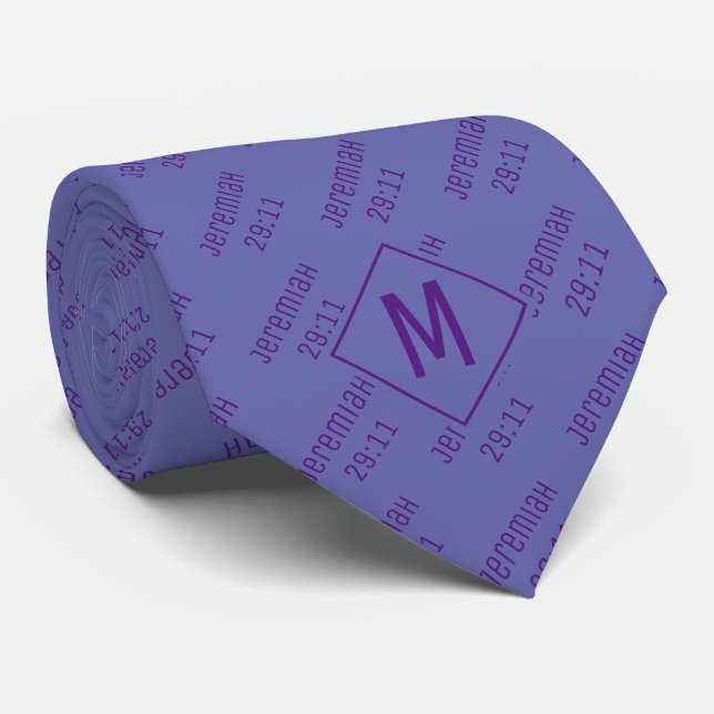 Mauve JEREMIAH 29 11 Monogramm Krawatte (Gerollt)