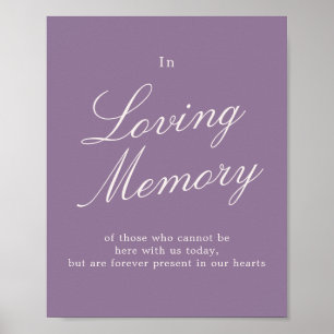 Mauve-Kalligrafie-Hochzeit Gedenkzeichen für die L Poster