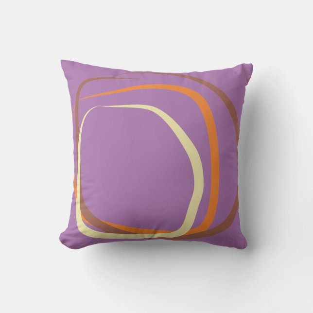 Mauve Kissen mit staubigen rosa, orange und weiß (Vorderseite)