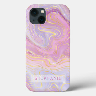 Mauve Lavender Gold Personalisiert Marbella Strata Case-Mate iPhone Hülle
