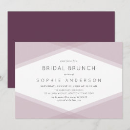 Mauve Layered Geometric Dark Lila Bridal Brunch Einladung