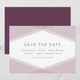 Mauve Layered Geometric Dark Lila Save the Date Einladung