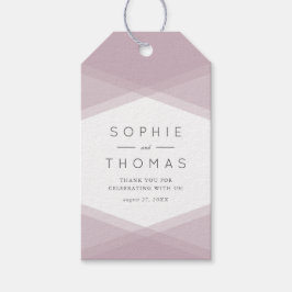 Mauve Layered Geometric & Dark Lila Wedding Geschenkanhänger