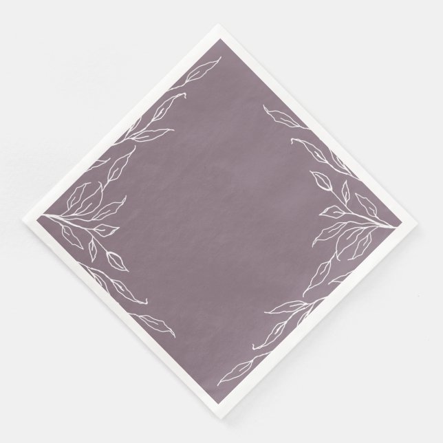 Mauve Leaf Motif Erntedank Party Serviette (Ecke)