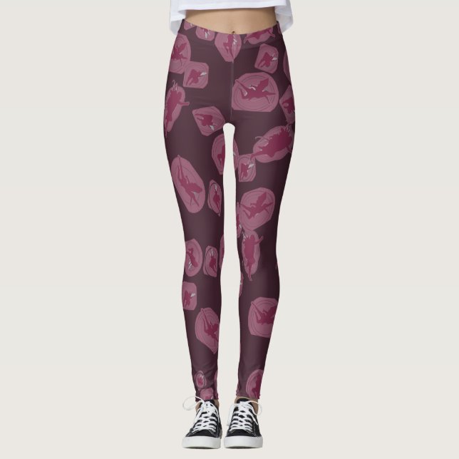 Mauve legging Mauve leggings with fairy pattern (Vorderseite)