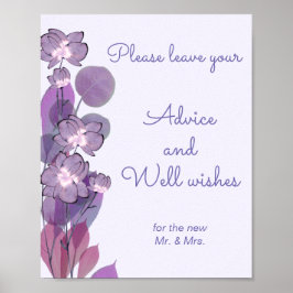 Mauve lila Blumenberatung und Wohlfühl-Wünsche Zei Poster
