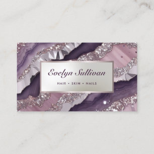 Mauve lila Glitzer Marmorkarte Visitenkarte