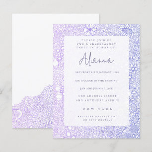 Mauve Lila jeden Besondere Anlass Party einladen Postkarte