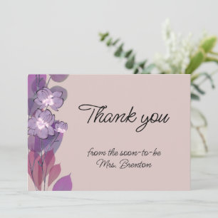 Mauve lila rötliche Wasserfarbe Dankeskarte