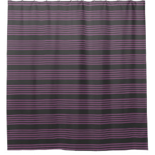 Mauve lila und Holzkohle 5 Streifen Muster Duschvorhang