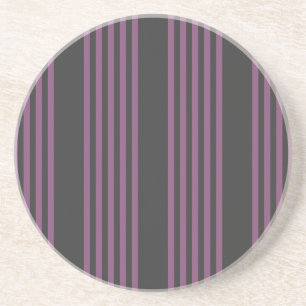 Mauve lila und Holzkohle 5 Streifen Muster Getränkeuntersetzer
