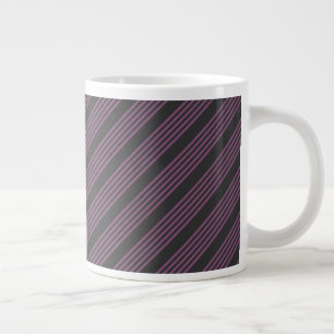 Mauve lila und Holzkohle 5 Streifen Muster Jumbo-Tasse