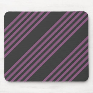 Mauve lila und Holzkohle 5 Streifen Muster Mousepad