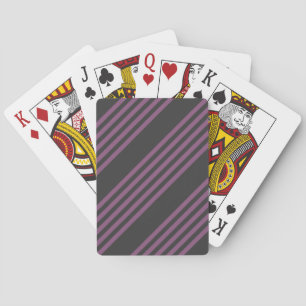 Mauve lila und Holzkohle 5 Streifen Muster Spielkarten