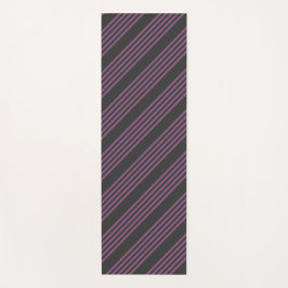 Mauve lila und Holzkohle 5 Streifen Muster Yogamatte
