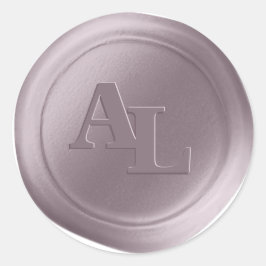 Mauve Lila Wax Siegel Monogram Wedding Stickers