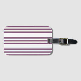Mauve lila-weiß-Streifen Muster Gepäckanhänger