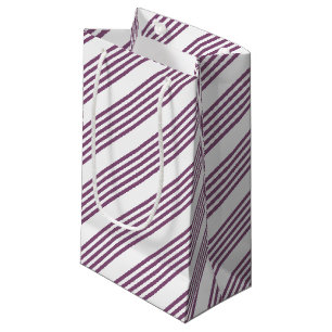 Mauve lila-weiß-Streifen Muster Kleine Geschenktüte