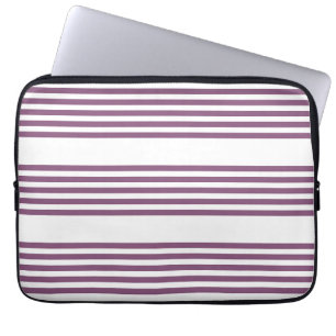 Mauve lila-weiß-Streifen Muster Laptopschutzhülle