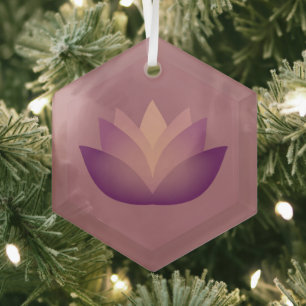 Mauve Lotus Blume Design Ornament Aus Glas