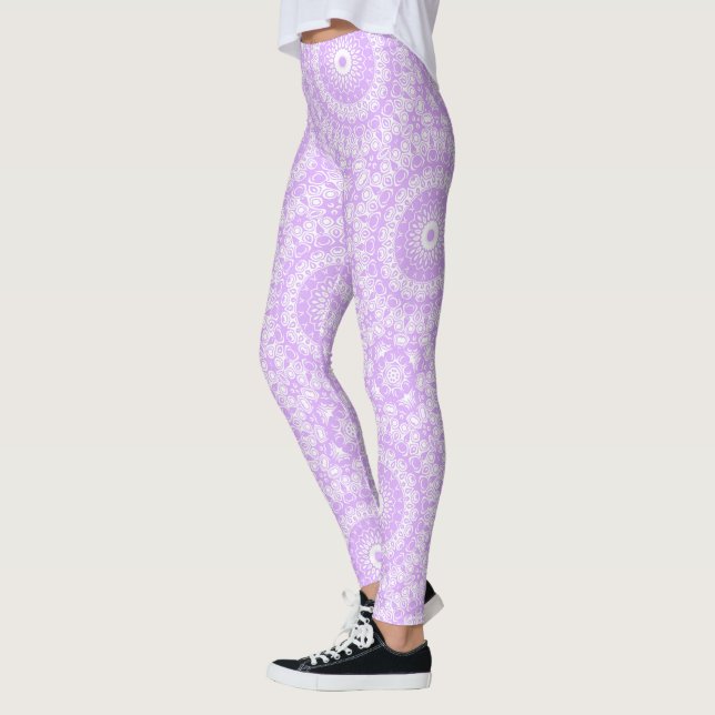 Mauve Mandala Geometric Pattern Leggings (Links)
