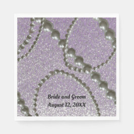 Mauve Metallic Fleck Pearl Wedding Paper Napkins Serviette