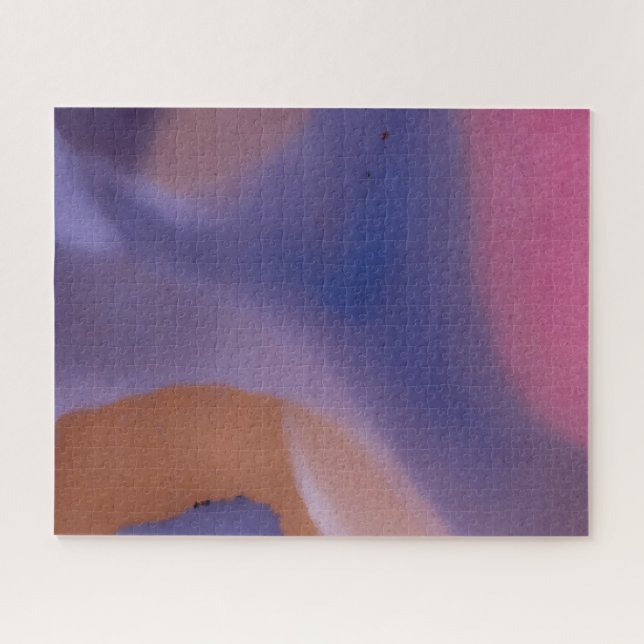 „Mauve Mirage Flow“ – Abstrakte Pink Blaue Pfirsic (Horizontal)