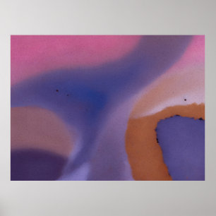 „Mauve Mirage Flow“ – Abstrakte Pink Blaue Pfirsic Poster