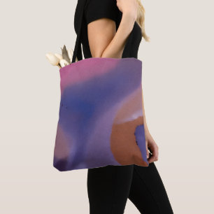 „Mauve Mirage Flow“ – Abstrakte Pink Blaue Pfirsic Tasche