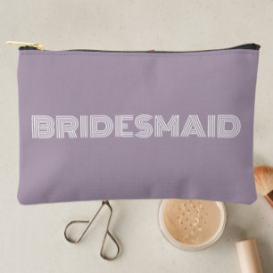 Mauve Modern Typografie Bridesmaid Zubehörtasche