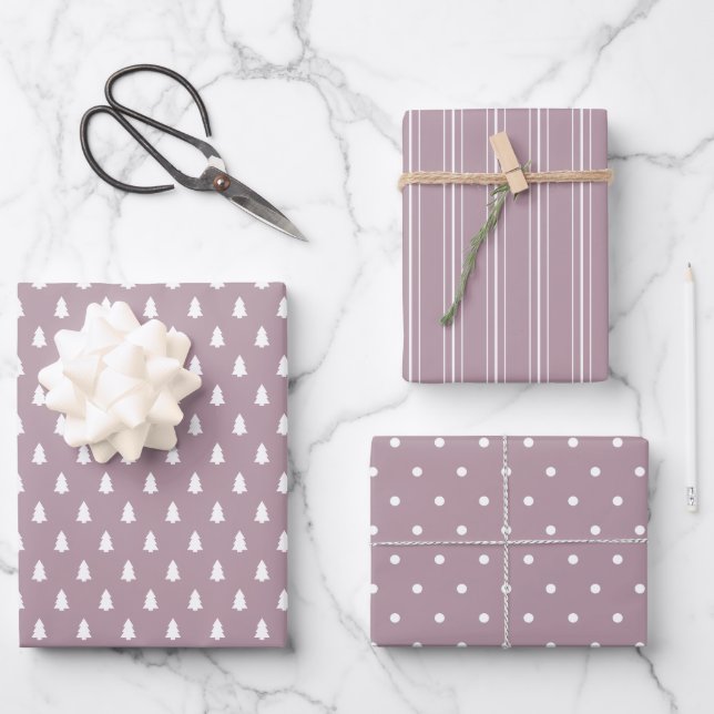 Mauve Moderne Agritourisme Papier d'enveloppement  (Recto)