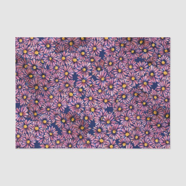 Mauve Moody Daisies Seidenpapier (Vorderseite)