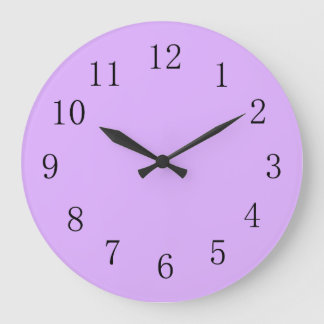 Mauve Pale Lila Solid Color Große Wanduhr