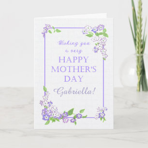 Mauve Phlox Blume Card individuelle Name Mother Da Karte
