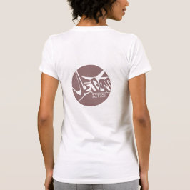 Mauve Pink Circle Jesus Rette Graffiti T - Shirt