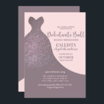 Mauve Pink Funkelnd Glitzer Dress Debutante Dance Einladung<br><div class="desc">Diese elegante und glamouröse Debüttenball-Party Einladung ist perfekt für das trendige und stilvolle Mädchen. Es ist mit einem Imitat bedruckt dusty mauve lila funkelnd Glitzer Farbverlauf Ober-Kleid auf einem rot rosa Hintergrund. Auf der Rückseite sind ein passendes Monogramm und ein einfaches Farbblock-Design. Es ist modern, einfach, elegant und mädchenhaft; das...</div>