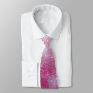 Mauve Pink Galactic Starry Sky Krawatte