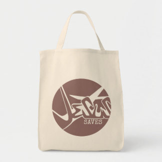 Mauve Pink Green Circle Jesus Rette Graffiti Tragetasche