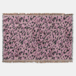 Mauve-Pink und Charcoal-Tarnung abstrakt Decke