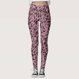 Mauve-Pink und Charcoal-Tarnung abstrakt Leggings