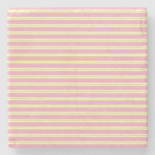 Mauve Pink und Ecru, Stripes Square Untersetzer
