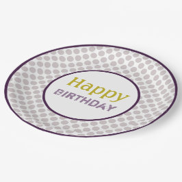 Mauve Polka-Dot Design Pappteller