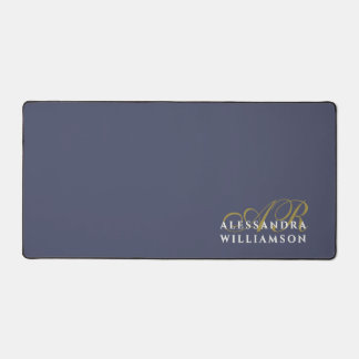 Mauve Purple Monogram Gold White Minimalist Chic Schreibtischunterlage