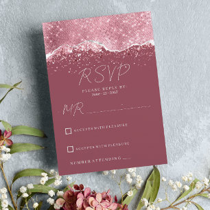 Mauve Rosa Rosa Gold Silbergold Glitzer UAWG Einladung